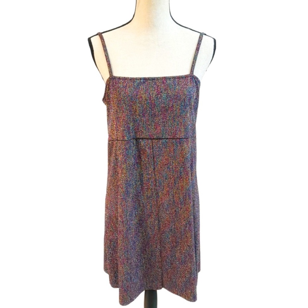 ASOS cami dress in rainbow glitter sparkly bodycon mini dress size 12